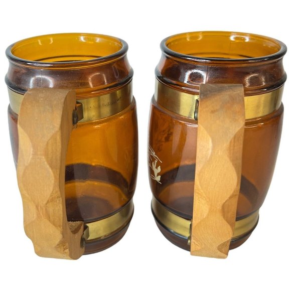 6 SiestaWare Western Roundup Barrel Mug Wood Handle Wagon Wheel Skull CampFire - Picture 8 of 14